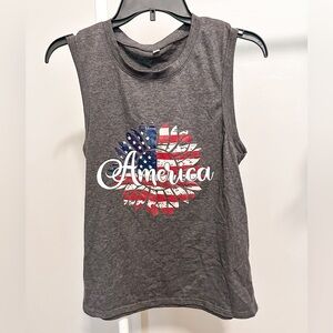 Gray America Tank Top Size Small